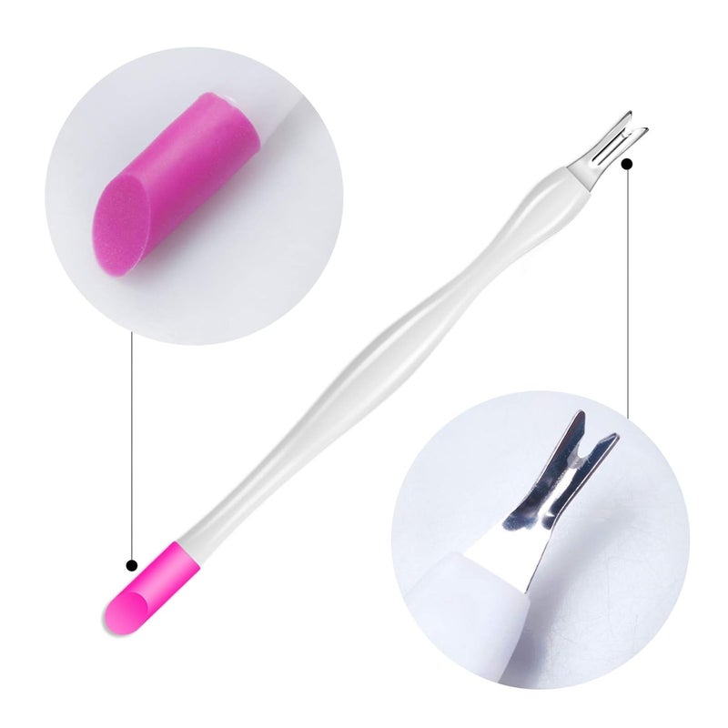 Allstarry 30 Pieces Nail Cuticle Trimmer Remover Plastic Handle Cuticle Pusher Dead Skin Cuticle Knife Nail Cleaner Removal Fork Nail Art Tools for Girls Women and Men - White - Image 3